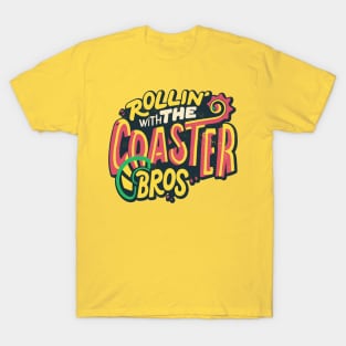 Rollin' With The Coaster Bros - Funny Rollercoaster Design T-Shirt